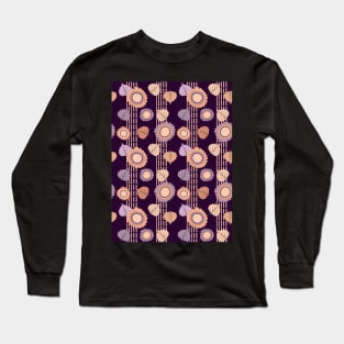 Minimal Flowers and Leaf Pattern Long Sleeve T-Shirt